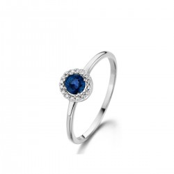 Ring 18 karaat met blauwe saffier - 115169