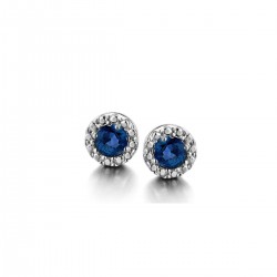 Oorbellen 18 karaat met blauwe saffier - 116372