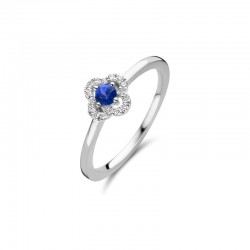 Ring One More met blauwe saffier en diamant - 112254