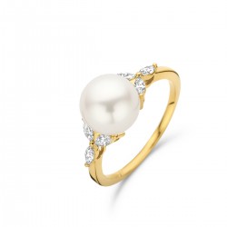 Ring 18 karaat met diamanten en cultuurparel - 115532