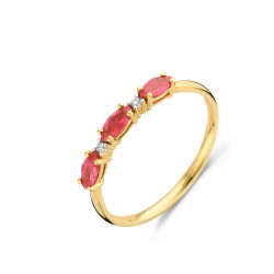 Ring 18 karaat met diamanten en robijnen - 115586