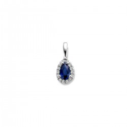 Hanger 18 karaat met blauwe saffier en diamant, briljant geslepen - 116458