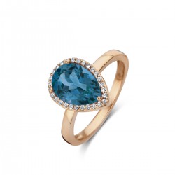 Ring One More met diamant, briljant geslepen en london blue topaas - 116558