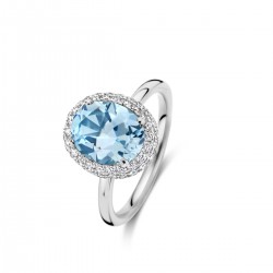 Ring One More Etna iin 18 Kt wit goud met Sky Blue topaas en diamanten - 117287