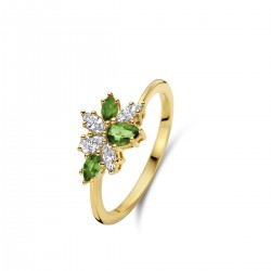 Ring 18 karaat met diamant en tsavoriet - 117123