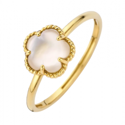 Blush ring met parelmoer in vorm van bloem - 120986