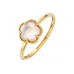 Blush ring met parelmoer in vorm van bloem - 120986