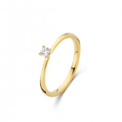 Solitair 18 karaat met diamant, briljant geslepen - 114713