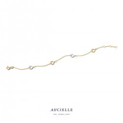 Aucielle armband bicolor hartjes 18cm - 120645