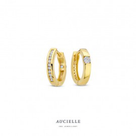 oorbellen Aucielle met zirconiumstenen reversible 12.5mm - 120710