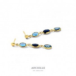 Aucielle oorbellen ovaal multi blauw - 121387