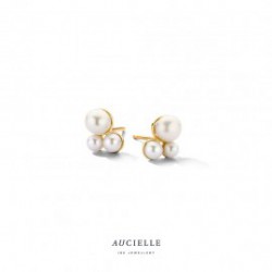 Aucielle oorbellen met 3 parels - 121389