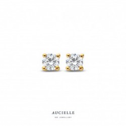 Aucielle oorbellen solitaire 4 griffen LGD 0.30ct (2x.015ct 3.3mm) - 121390