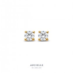 Aucielle oorbellen solitaire 4 griffen LGD 0.30ct (2x.015ct 3.3mm) - 121390