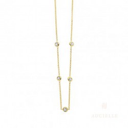 Aucielle ketting met zirconium 5xrond 42+3cm - 121395