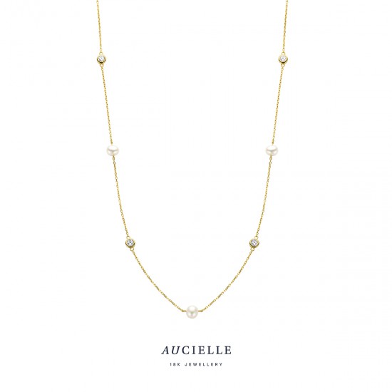 Halsketting Aucielle met zirconium 39+2+2+2cm - 118465