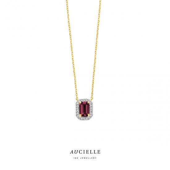 Aucielle ketting rhodoliet D 0.100ct 45cm - 120239