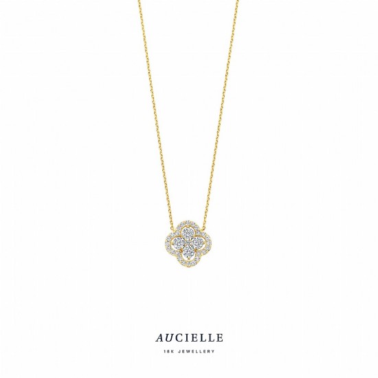 Halsketting Aucielle met zirconium 45cm bloem - 120070