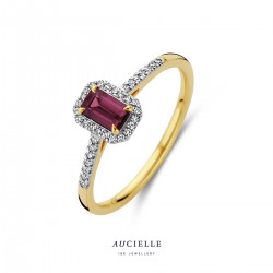 Aucielle ring rhodolite octagon D 0.080ct - 120208