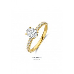 Ring Aucielle LGD 4 griffen ovaal 0.75ct + 0.23ct sidestones - 120090