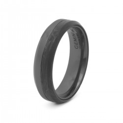 Gemini 6 mm zwarte titanium en koolstofring - 117065