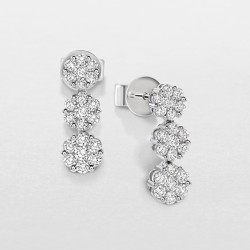 Oorbellen 18 karaat met diamant briljant geslepen - 115761