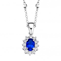 Halsketting 18 karaat met zirconium - 115650