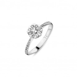 Ring 18 karaat met diamant, briljant geslepen in totaal 0.47ct. - 104843