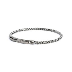 Gemini 3 mm vossenstaartarmband in roestvrij staal met zwarte afwerking - 117057