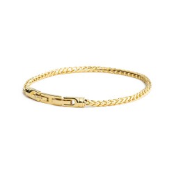 Gemini 3 mm vossenstaartarmband van roestvrij staal met goudkleurige afwerking - 117058