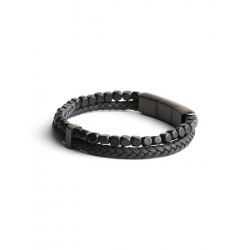 Armband Gemini met zwarte agaat stenen - 114007