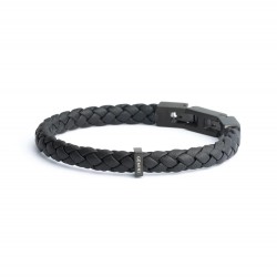 Gemini  zwarte Italiaanse nappaleren armband - 116744