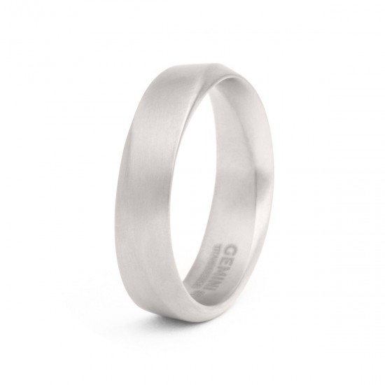 Gemini 6 mm gedraaide volledig titanium ring - 117066