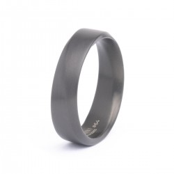 Gemini 6 mm gedraaide volledig zwarte titanium ring - 117067